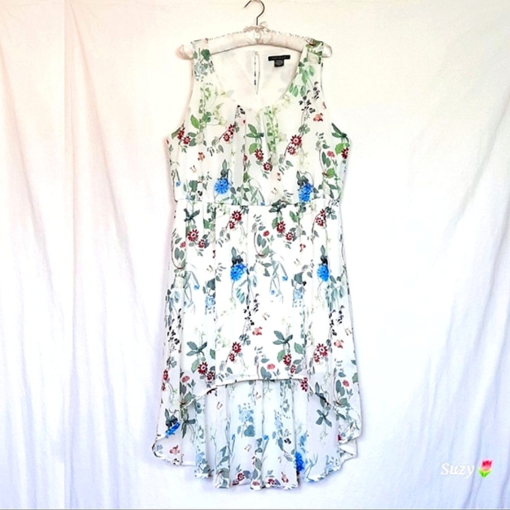 SUZY SHIER Floral High Low Sleeveless Dress